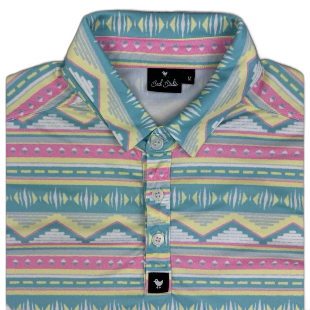 Bad Birdie Aztec Golf Polo Shirt Men's Size XL
